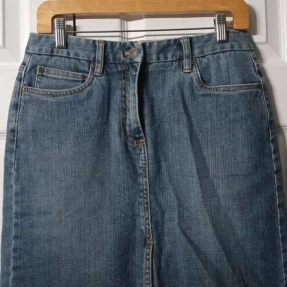Talbots Petites Stretch denim jean skirt Sz 6P EUC - Picture 3 of 5